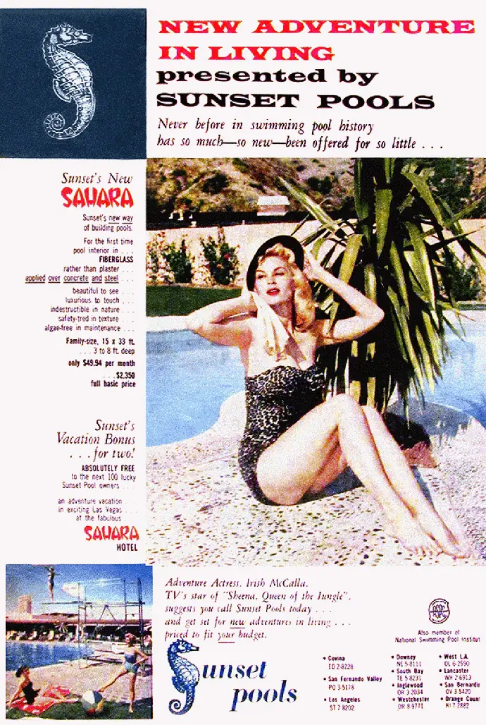 1950s swimming pools Sunset Pools Los Angeles